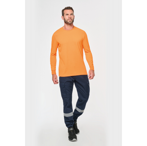 Pantalón cargo unisex con bajo elástico y tira reflectante