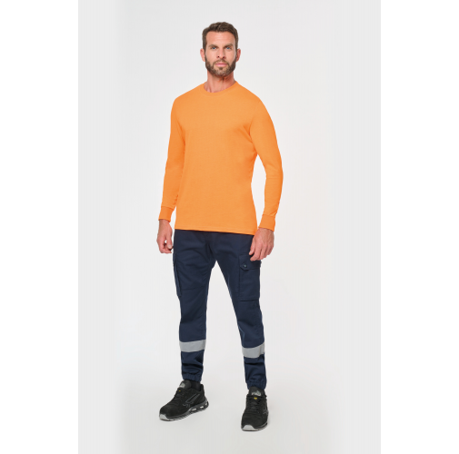 Pantalón cargo unisex con bajo elástico y tira reflectante