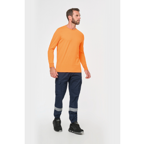 Pantalón cargo unisex con bajo elástico y tira reflectante