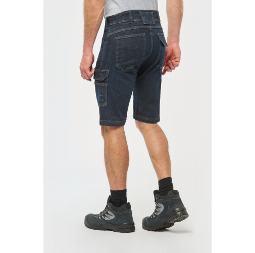 Bermuda denim multibolsillos hombre