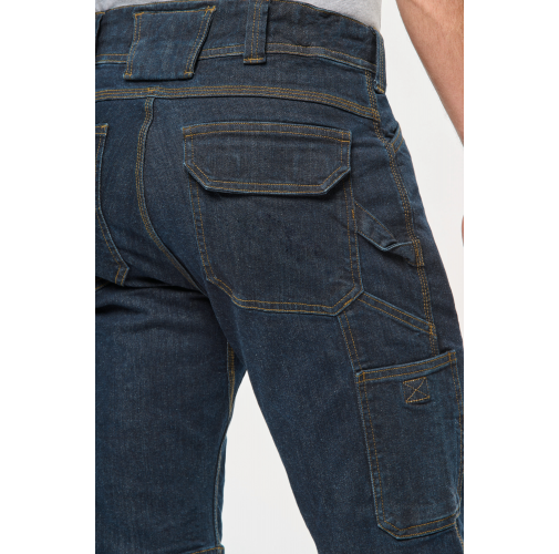 Bermuda denim multibolsillos hombre