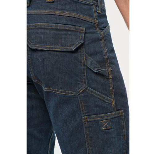 Bermuda denim multibolsillos hombre