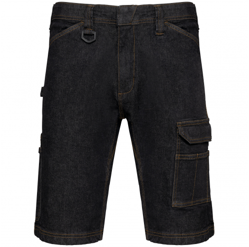 Bermuda denim multibolsillos hombre