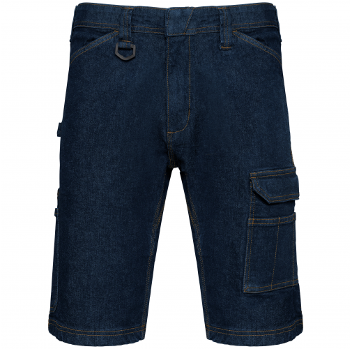 Bermuda denim multibolsillos hombre