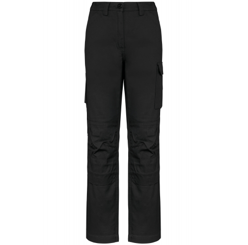 black Pantalón de trabajo multibolsillos mujer