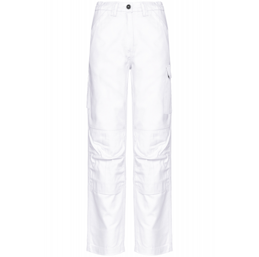 white Pantalón de trabajo multibolsillos mujer