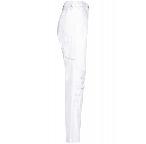 white Pantalón de trabajo multibolsillos mujer