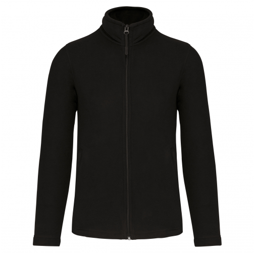 black Chaqueta micropolar con cremallera