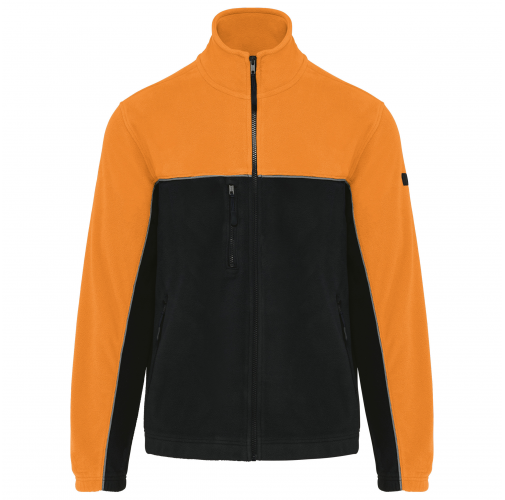 black / orange Chaqueta micropolar bicolor ecorresponsable - Unisex