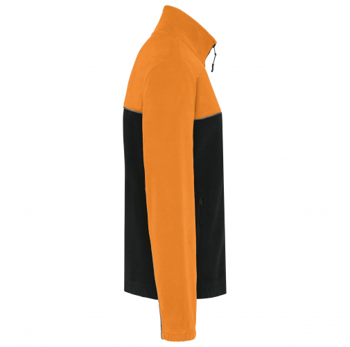 black / orange Chaqueta micropolar bicolor ecorresponsable - Unisex
