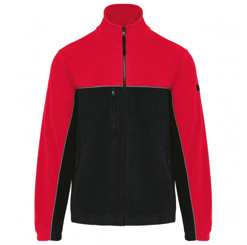 black / red Chaqueta micropolar bicolor ecorresponsable - Unisex
