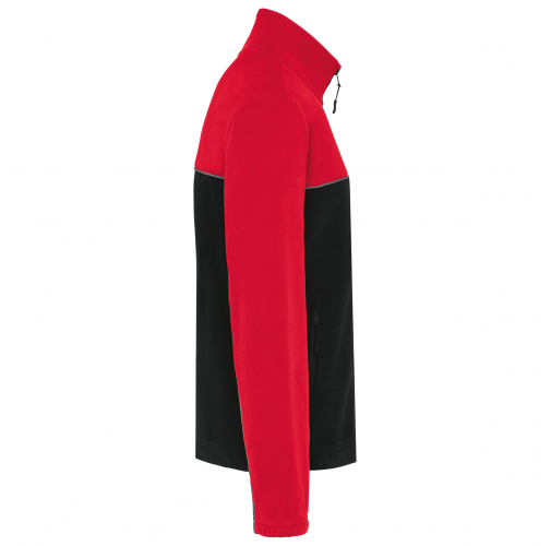 black / red Chaqueta micropolar bicolor ecorresponsable - Unisex