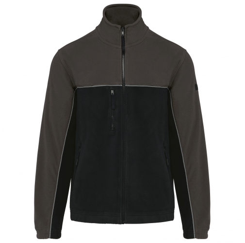 black / dark grey Chaqueta micropolar bicolor ecorresponsable - Unisex