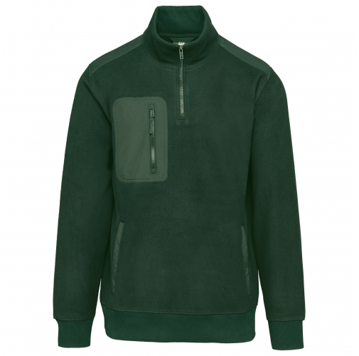 forest green Polar 1/4 cremallera ecorresponsable unisex