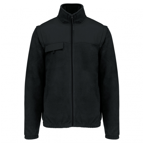 black Chaqueta polar con mangas amovibles