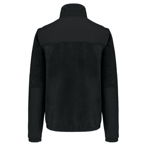 black Chaqueta polar con mangas amovibles