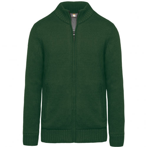 forest green Cárdigan con forro polar hombre