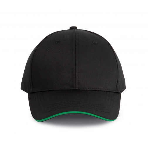 black / kelly green Gorra sandwich contrastado 6 paneles - Certificado OEKO-TEX® STANDARD 100