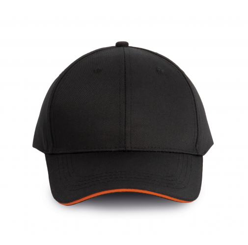 black / orange Gorra sandwich contrastado 6 paneles - Certificado OEKO-TEX® STANDARD 100
