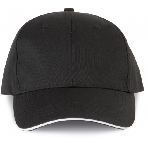 black / white Gorra sandwich contrastado 6 paneles - Certificado OEKO-TEX® STANDARD 100
