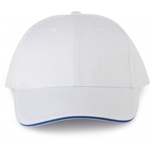 white / royal blue Gorra sandwich contrastado 6 paneles - Certificado OEKO-TEX® STANDARD 100