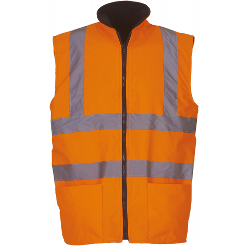 hi vis orange Chaleco reversible de Alta Visibilidad