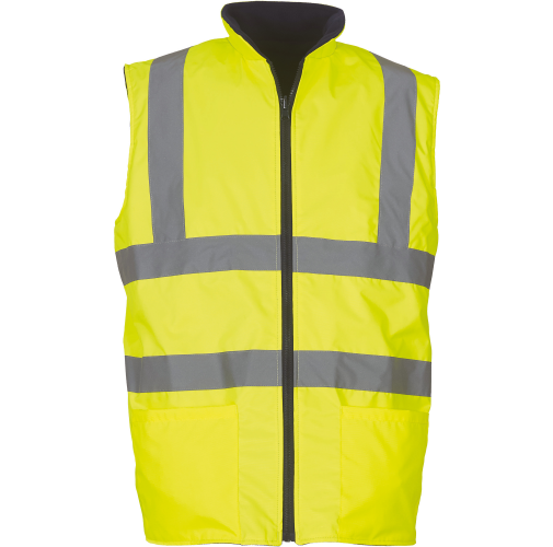hi vis yellow Chaleco reversible de Alta Visibilidad