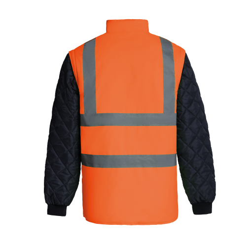 hi vis orange / navy Chaqueta Alta Visibilidad acolchada mangas extraíbles