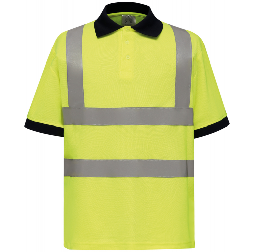 hi vis yellow Polo Alta Visibilidad manga corta