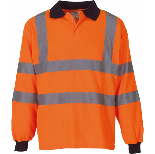 hi vis orange Polo Alta Visibilidad manga larga