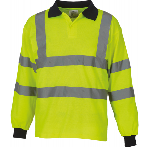 hi vis yellow Polo Alta Visibilidad manga larga