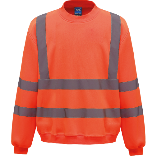 hi vis orange Sudadera Alta Visibilidad cuello redondo