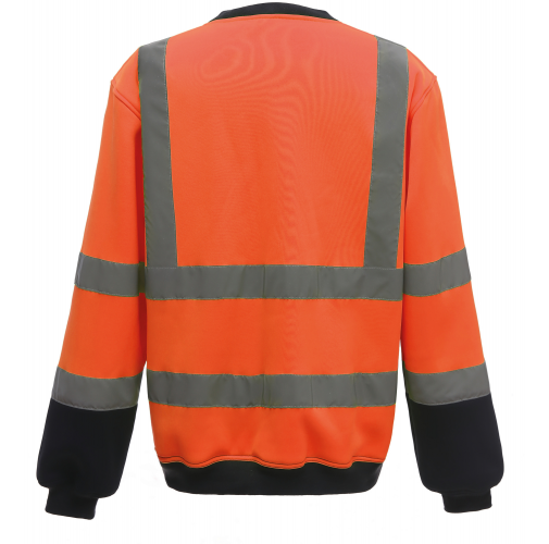 hi vis orange / navy Sudadera Alta Visibilidad cuello redondo