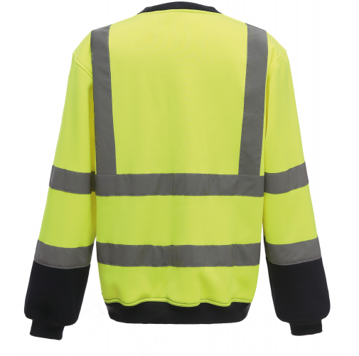 hi vis yellow / navy Sudadera Alta Visibilidad cuello redondo