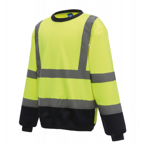 hi vis yellow / navy Sudadera Alta Visibilidad cuello redondo