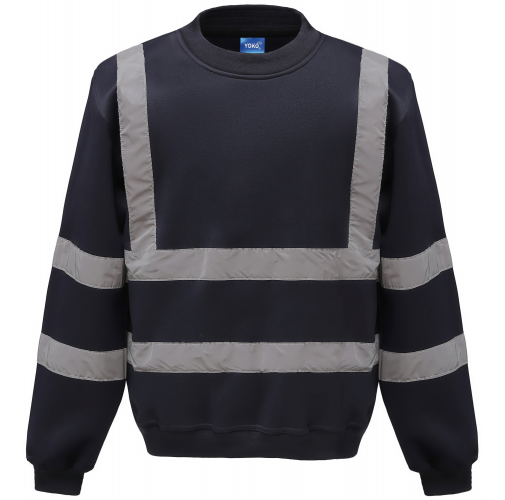 navy Sudadera Alta Visibilidad cuello redondo