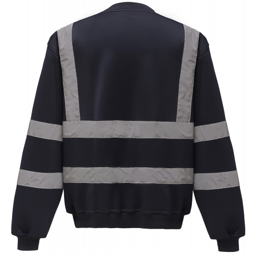 navy Sudadera Alta Visibilidad cuello redondo