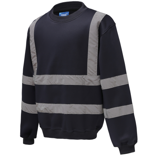 navy Sudadera Alta Visibilidad cuello redondo