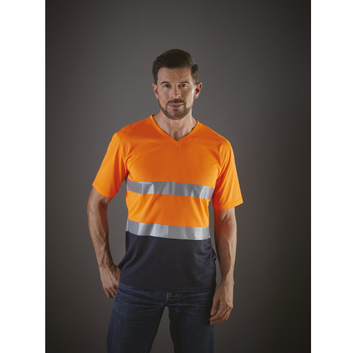 Camiseta cuello de pico Top Cool de Alta Visibilidad