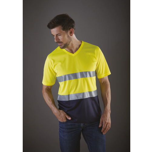 Camiseta cuello de pico Top Cool de Alta Visibilidad
