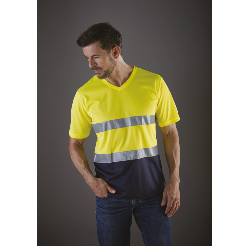 Camiseta cuello de pico Top Cool de Alta Visibilidad