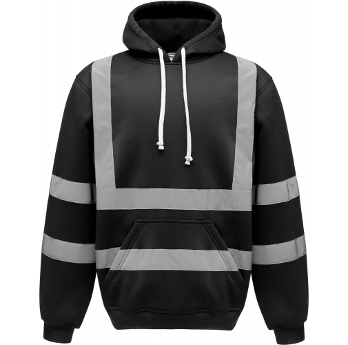 black Sudadera Alta Visibilidad capucha