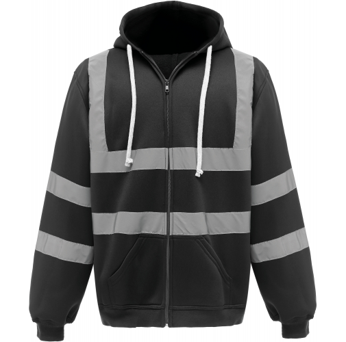 black Sudadera cremallera y capucha