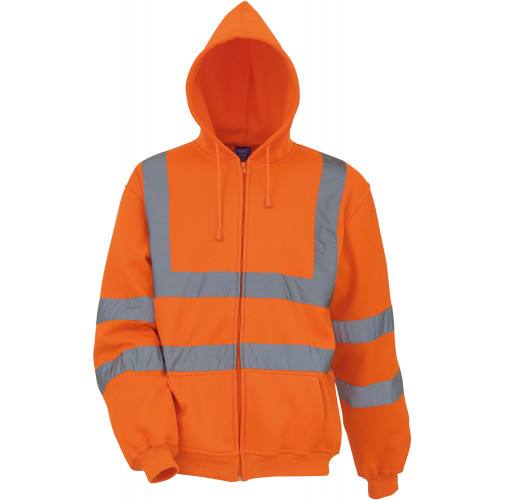 hi vis orange Sudadera cremallera y capucha