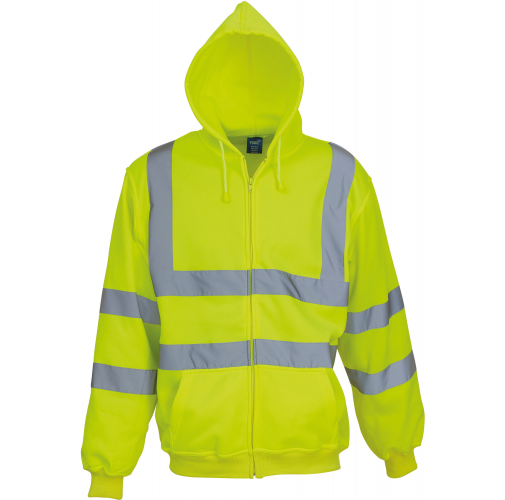 hi vis yellow Sudadera cremallera y capucha