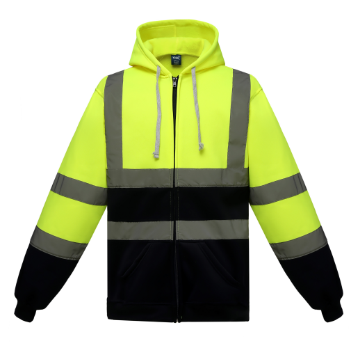 hi vis yellow / navy Sudadera cremallera y capucha