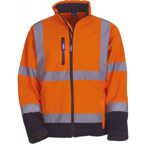 hi vis orange / navy Chaqueta Softshell Alta Visibilidad