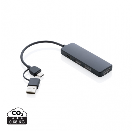 Puerto USB RCS de plástico reciclado con doble entrada