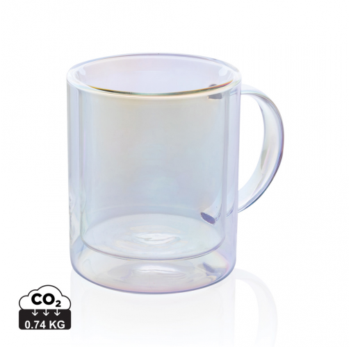 Taza de lujo de vidrio galvanizado de doble pared