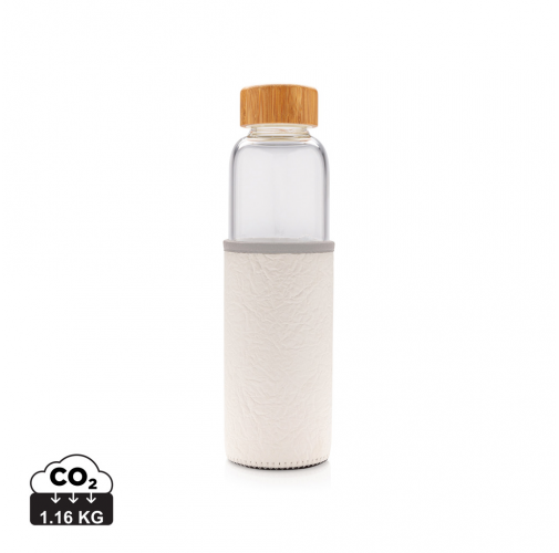 Botella de vidrio de borosilicato con funda de PU texturizad